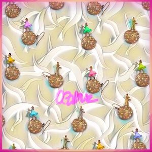 ALEXIS BITTAR PEACH LUCITE DUST DISC EARRINGS